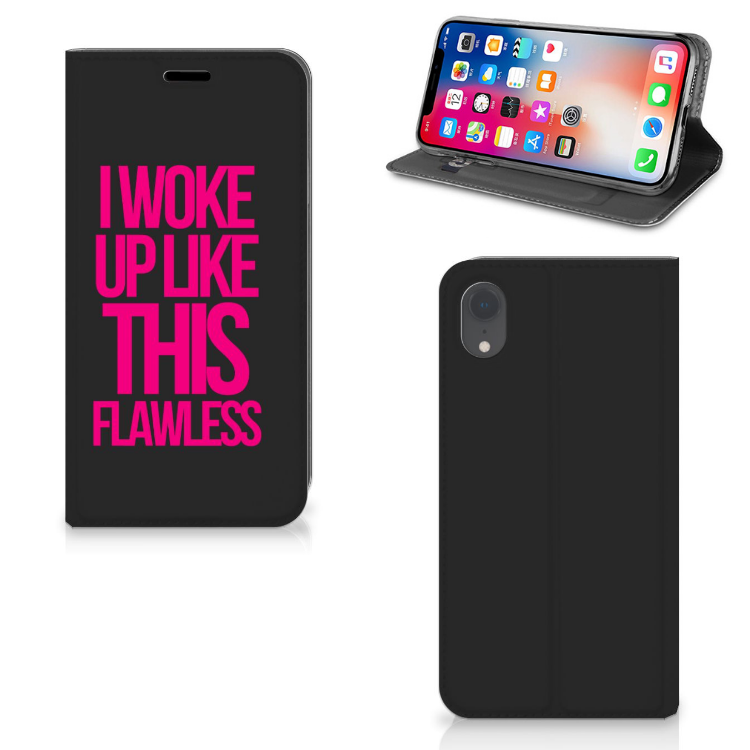 Apple iPhone Xr Hoesje met tekst Woke Up - Origineel Cadeau Zelf Maken