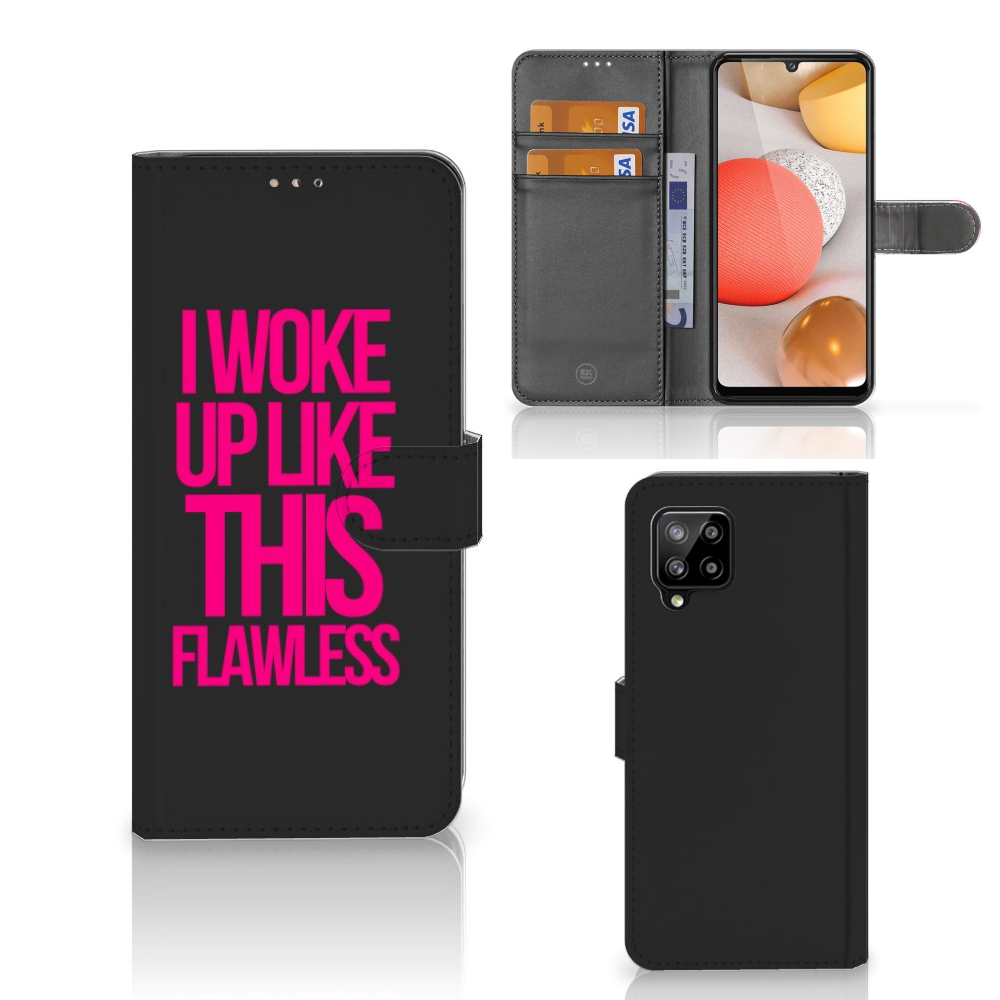 Samsung Galaxy A42 5G Hoesje met naam Woke Up - Origineel Cadeau Zelf Maken