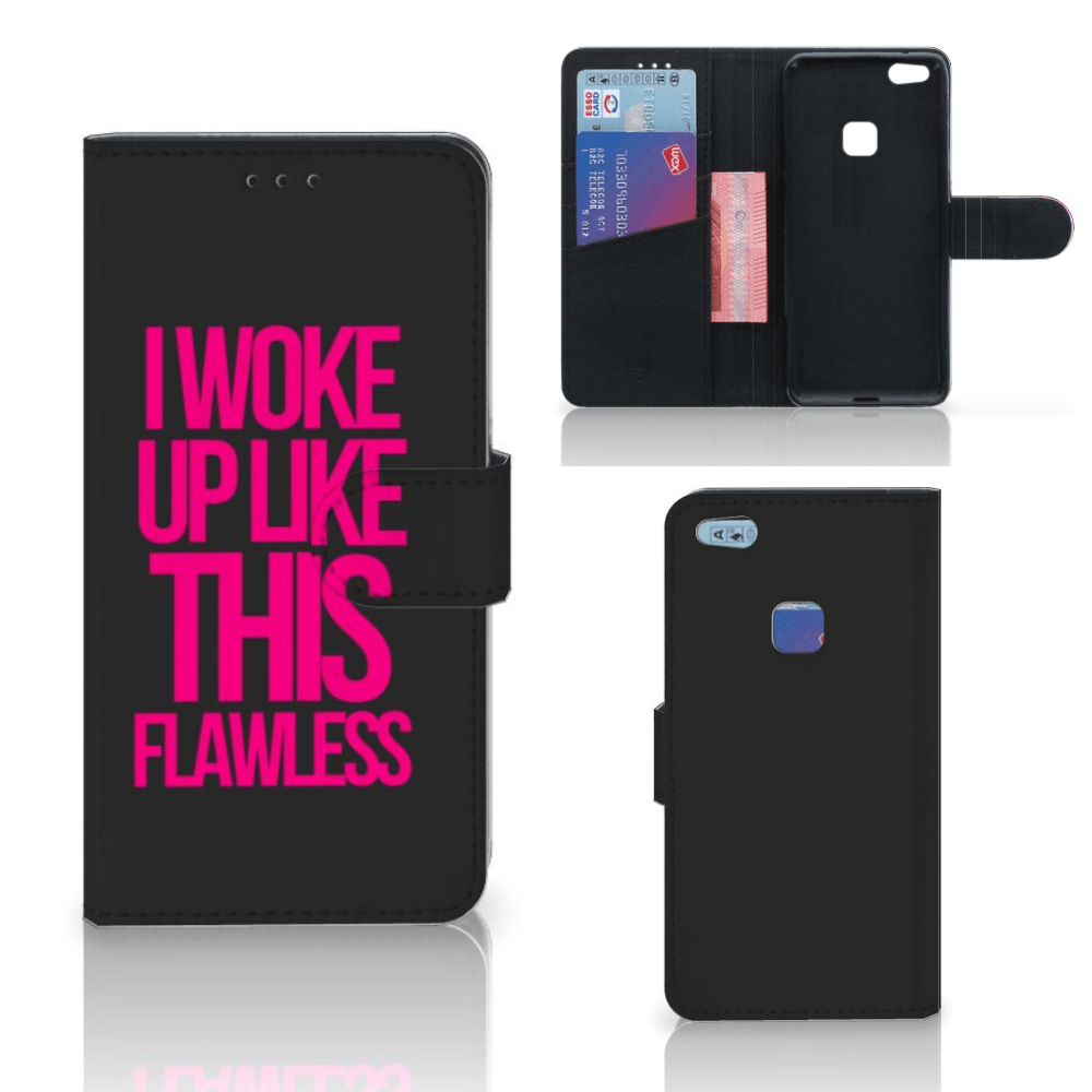 Huawei P10 Lite Hoesje met naam Woke Up - Origineel Cadeau Zelf Maken