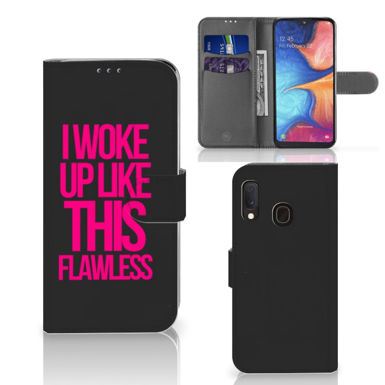 Samsung Galaxy A20e Hoesje met naam Woke Up - Origineel Cadeau Zelf Maken