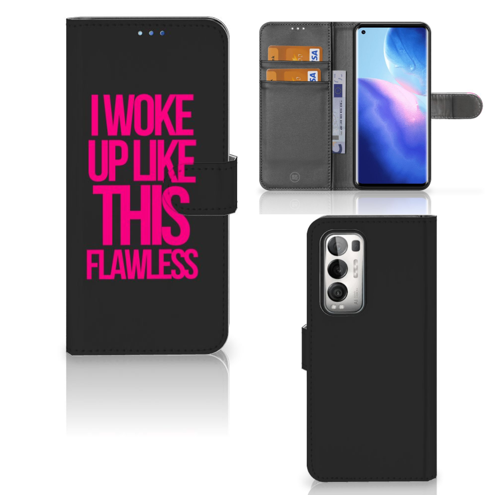OPPO Find X3 Neo 5G Hoesje met naam Woke Up - Origineel Cadeau Zelf Maken