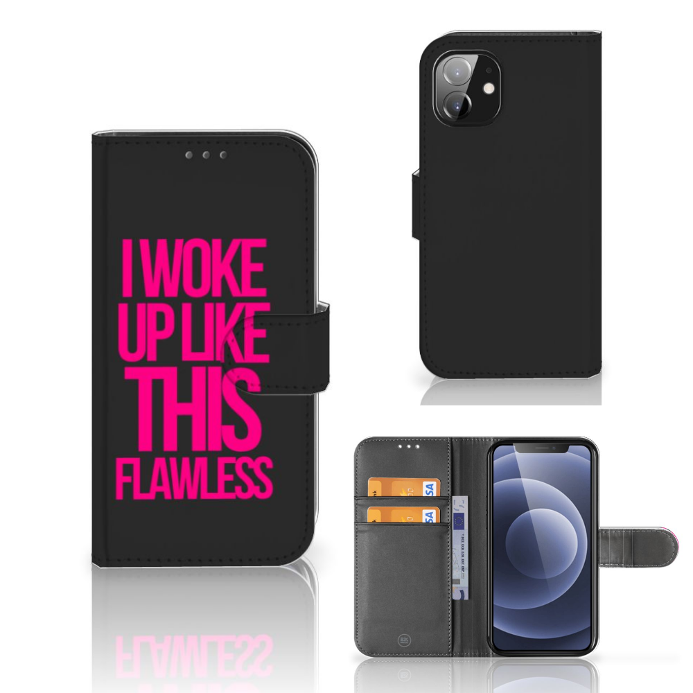 Apple iPhone 12 Mini Hoesje met naam Woke Up - Origineel Cadeau Zelf Maken