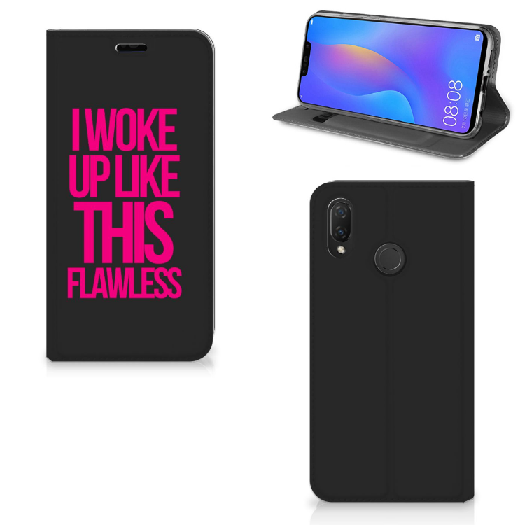 Huawei P Smart Plus Hoesje met tekst Woke Up - Origineel Cadeau Zelf Maken