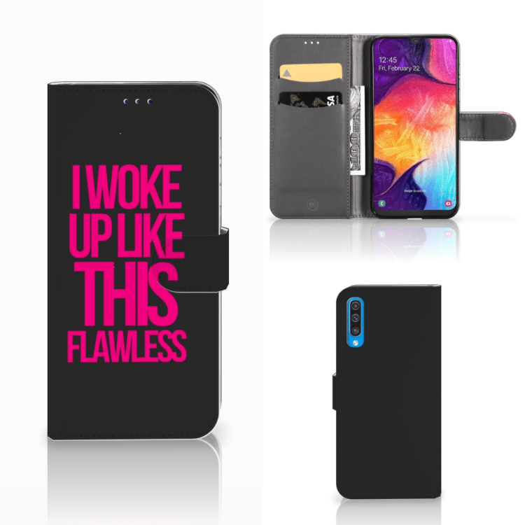 Samsung Galaxy A50 Hoesje met naam Woke Up - Origineel Cadeau Zelf Maken