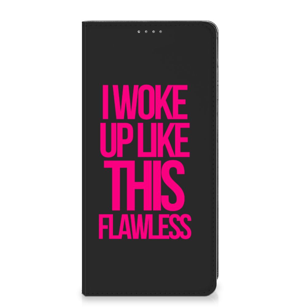 Samsung Galaxy A12 Hoesje met tekst Woke Up - Origineel Cadeau Zelf Maken