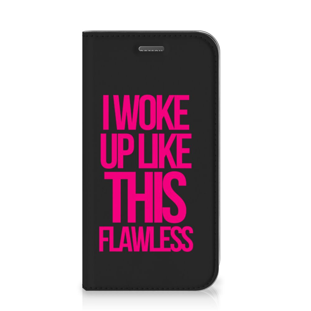 Samsung Galaxy Xcover 4s Hoesje met tekst Woke Up - Origineel Cadeau Zelf Maken