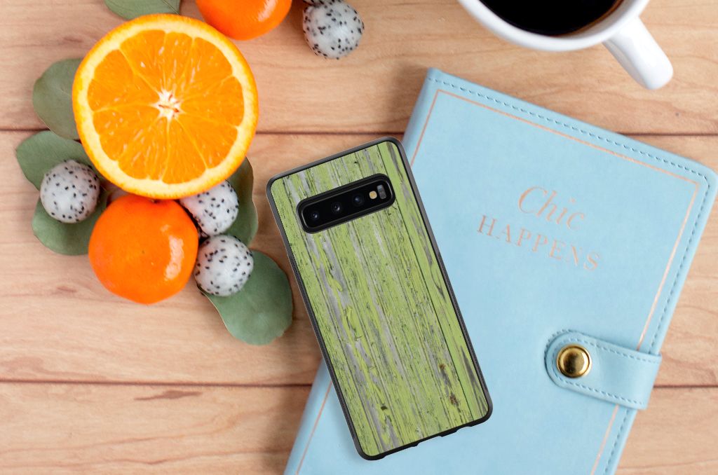 Samsung Galaxy S10+ Grip Case Green Wood