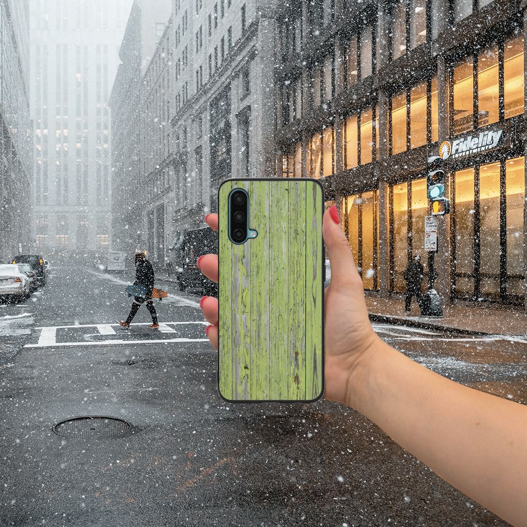 OnePlus Nord CE 5G Houten Print Telefoonhoesje Green Wood