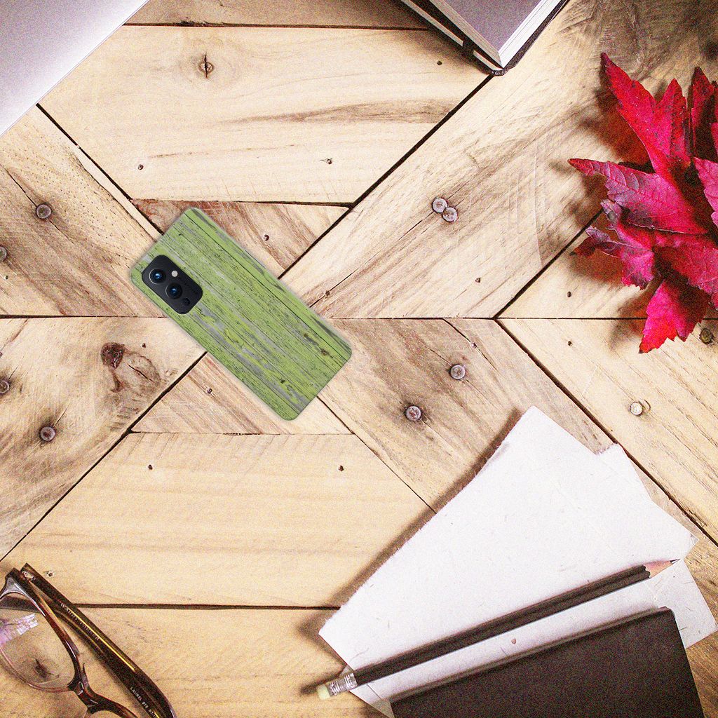 OnePlus 9 Bumper Hoesje Green Wood