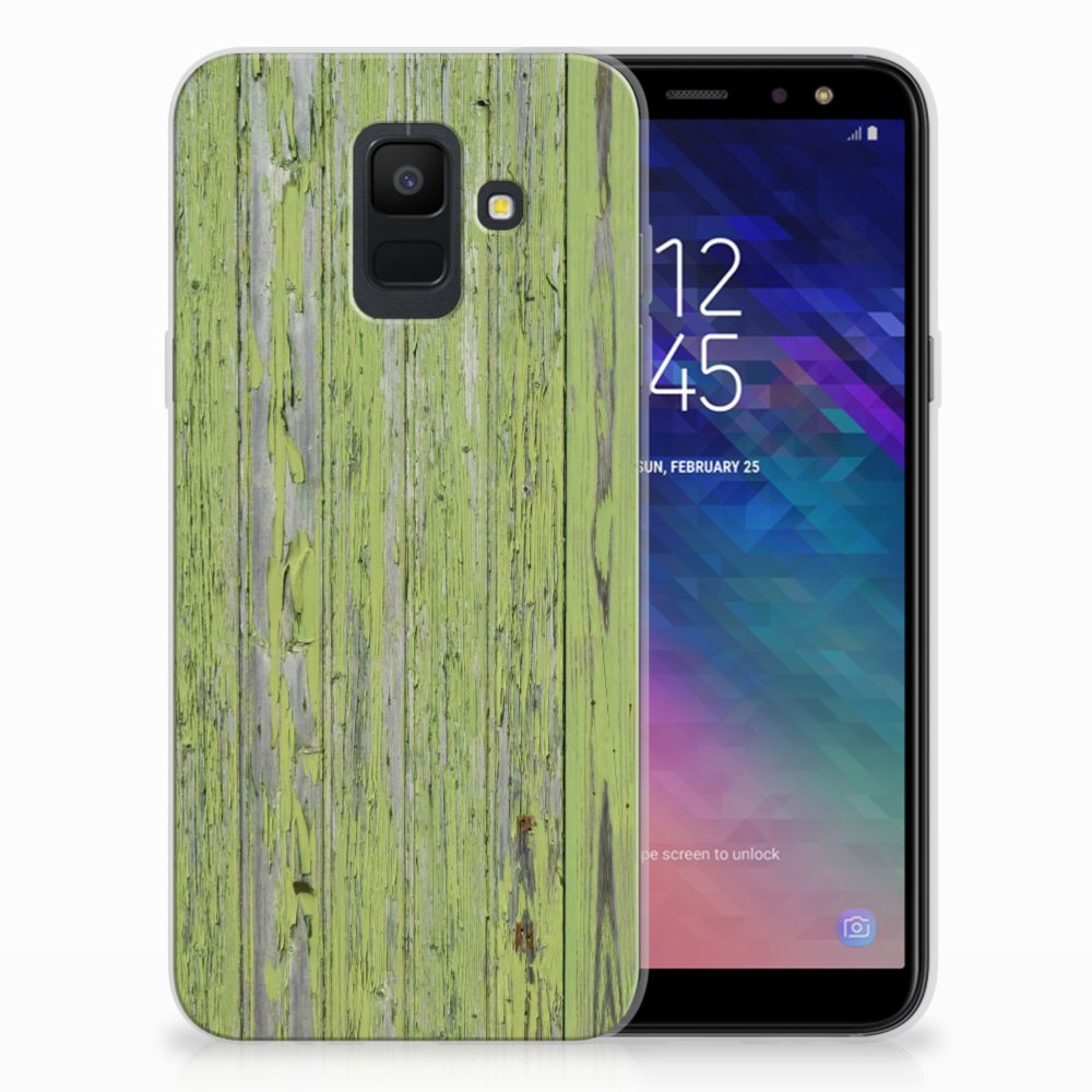 Samsung Galaxy A6 (2018) Bumper Hoesje Green Wood