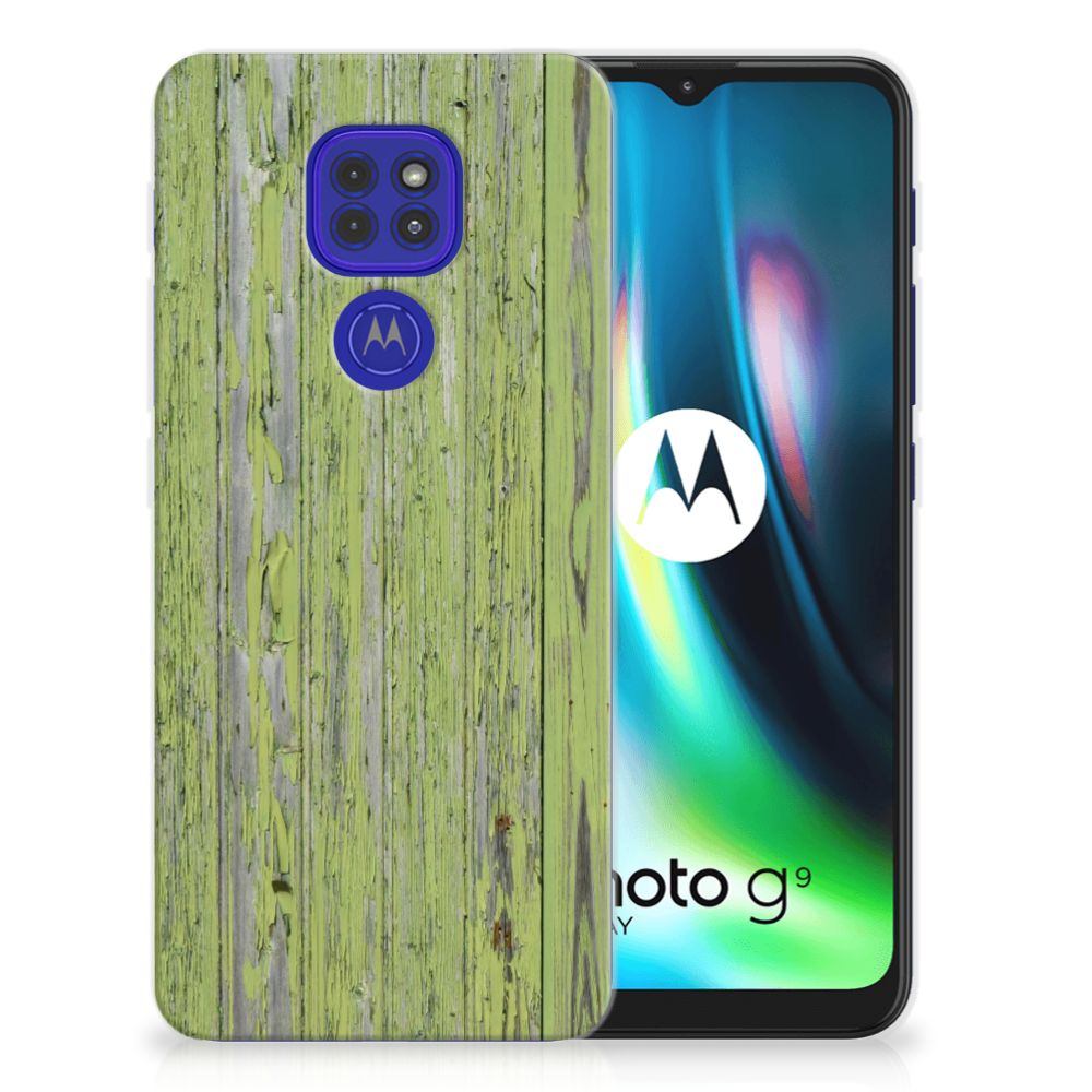 Motorola Moto G9 Play | E7 Plus Bumper Hoesje Green Wood