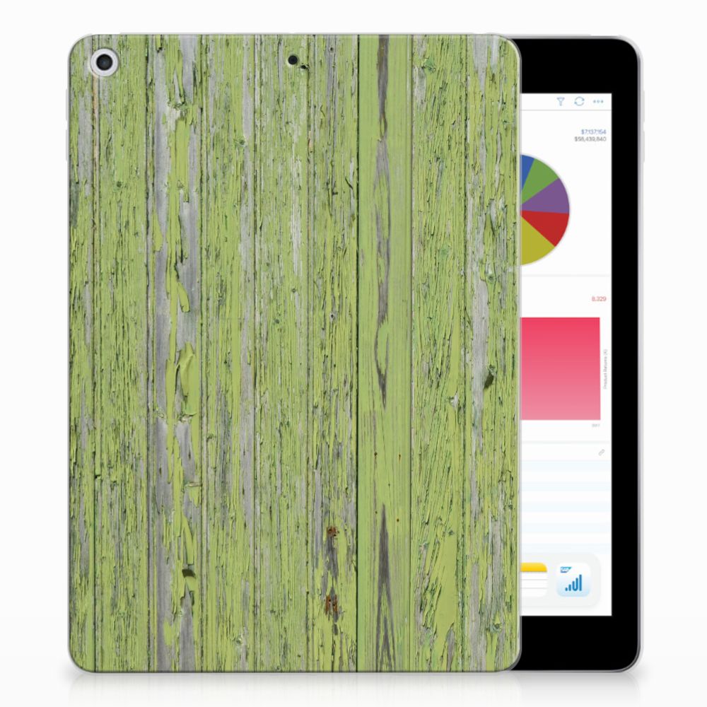 Apple iPad 9.7 2018 | 2017 Silicone Tablet Hoes Green Wood