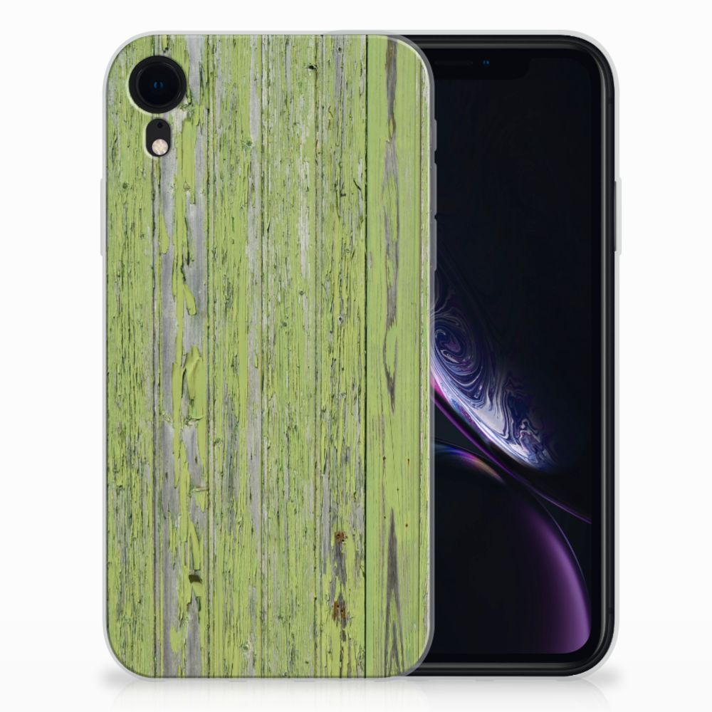 Apple iPhone Xr TPU Hoesje Design Green Wood