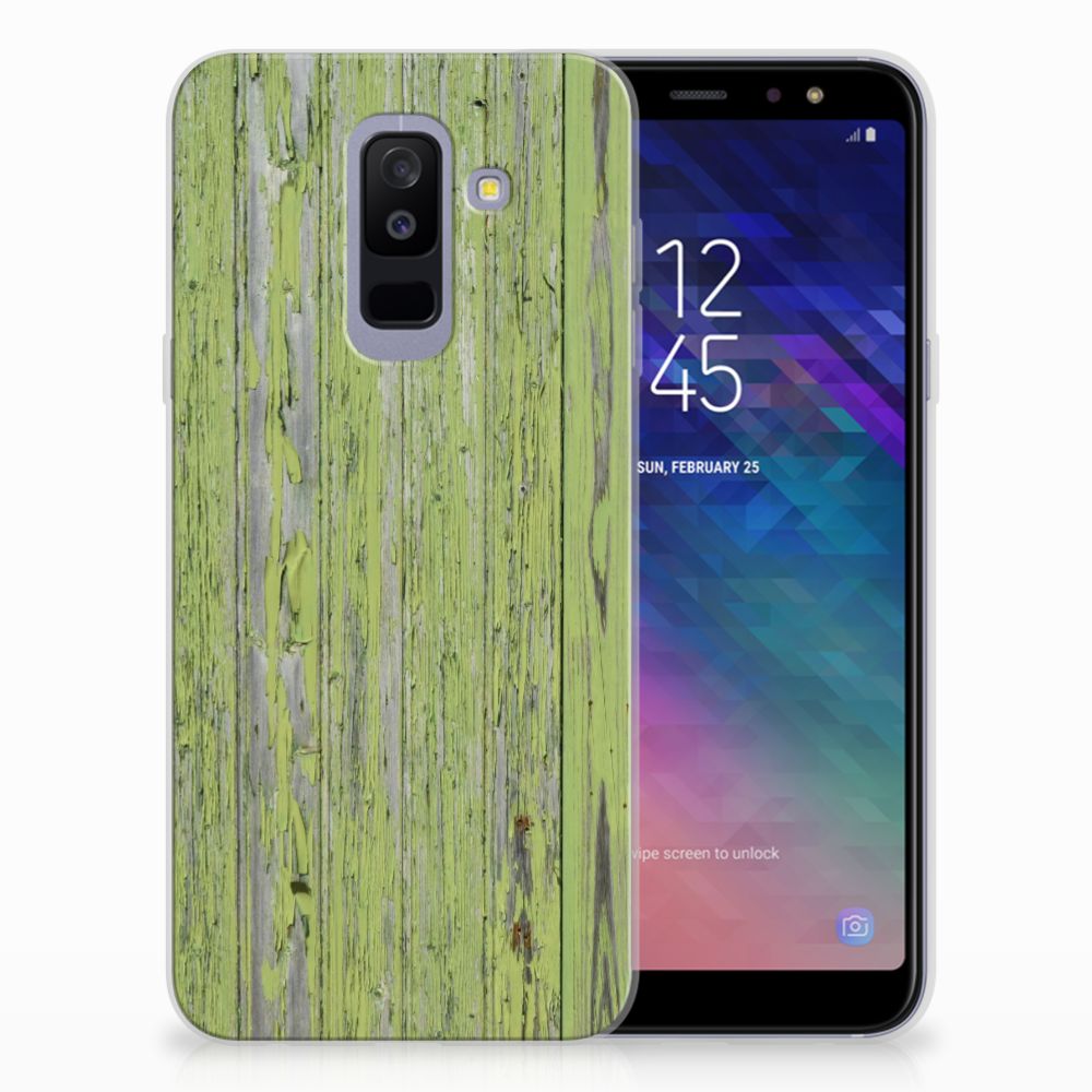Samsung Galaxy A6 Plus (2018) Bumper Hoesje Green Wood