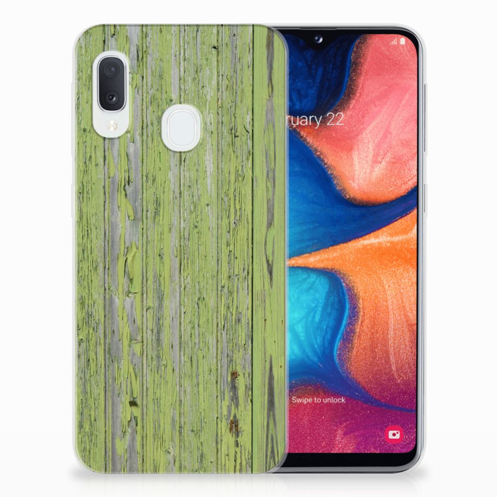 Samsung Galaxy A20e Bumper Hoesje Green Wood