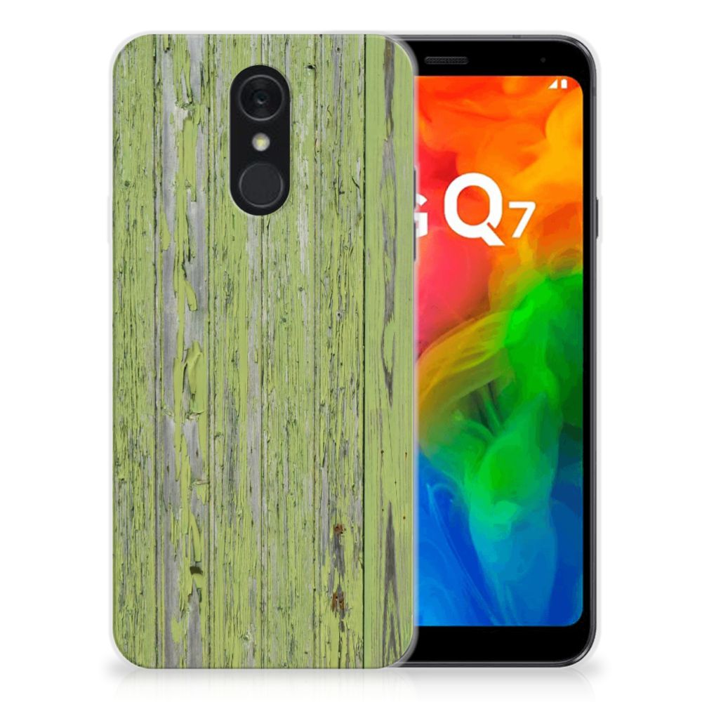 LG Q7 Bumper Hoesje Green Wood