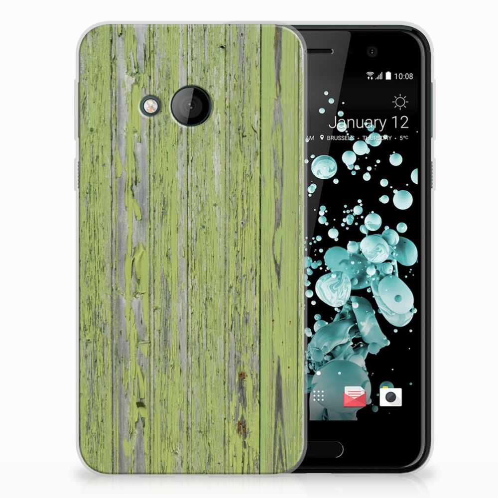 HTC U Play TPU Hoesje Design Green Wood