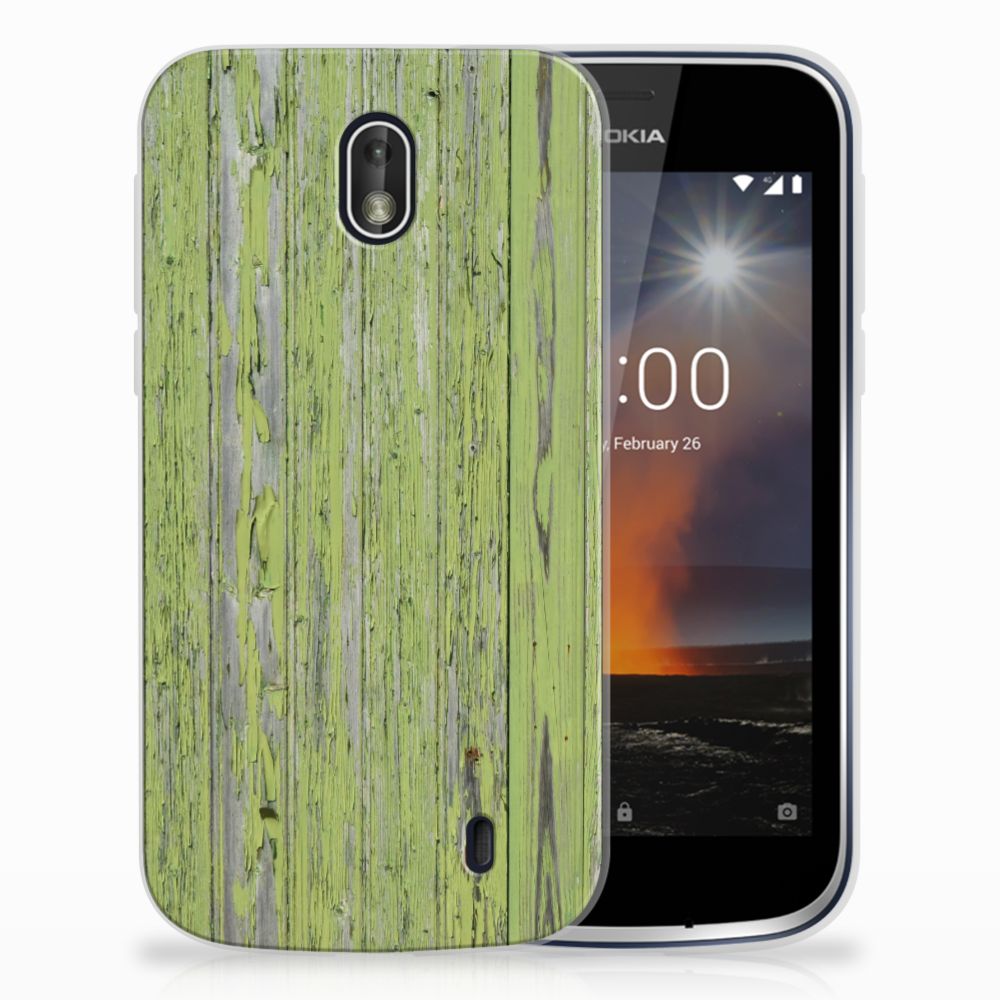 Nokia 1 Bumper Hoesje Green Wood