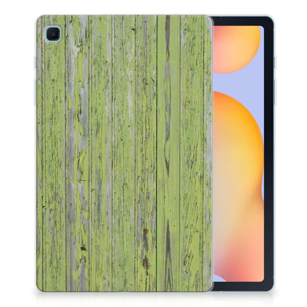 Samsung Galaxy Tab S6 Lite Silicone Tablet Hoes Green Wood