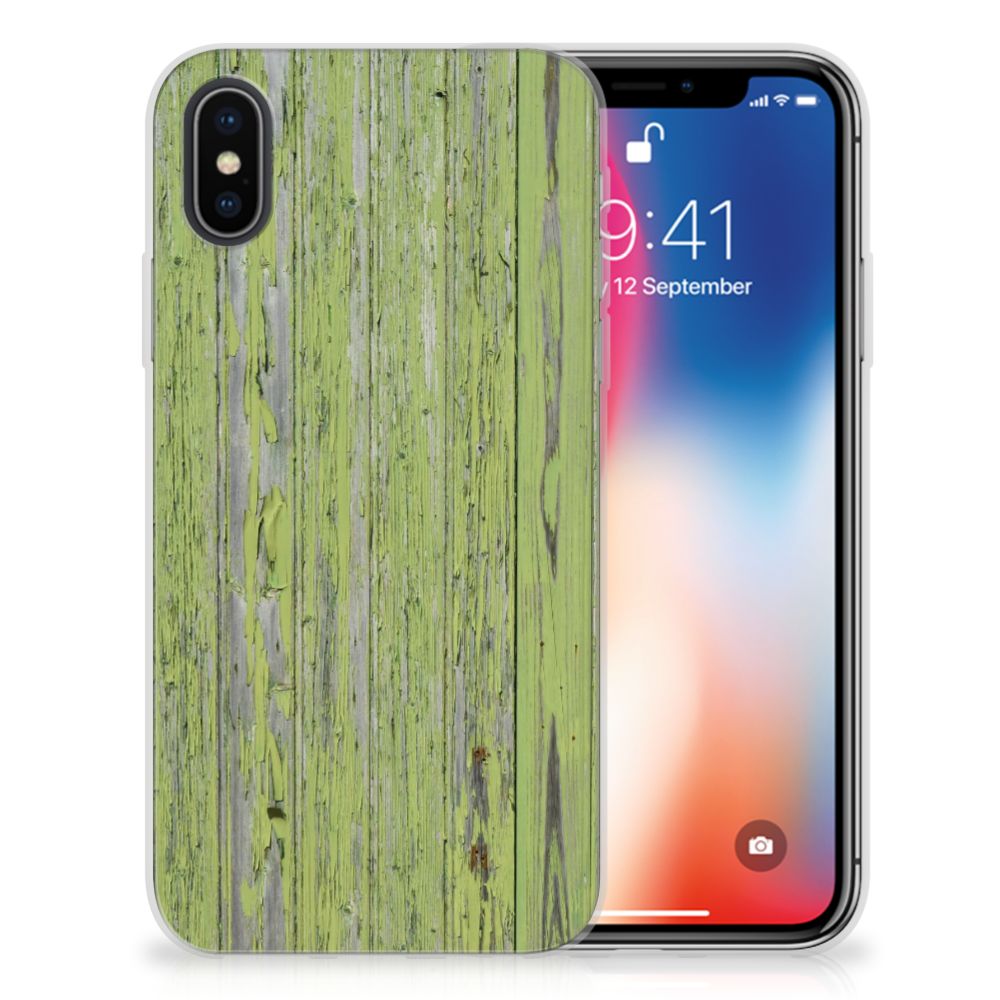 Apple iPhone X | Xs TPU Hoesje Design Green Wood