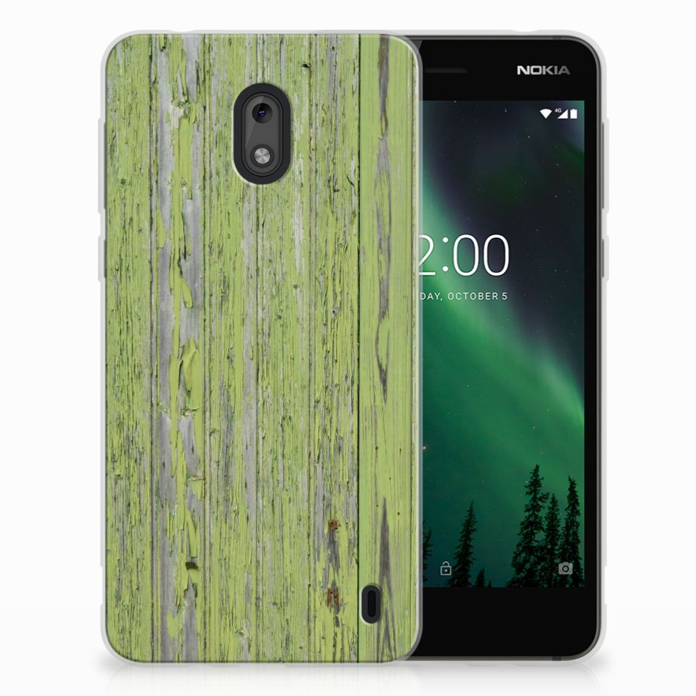 Nokia 2 Bumper Hoesje Green Wood