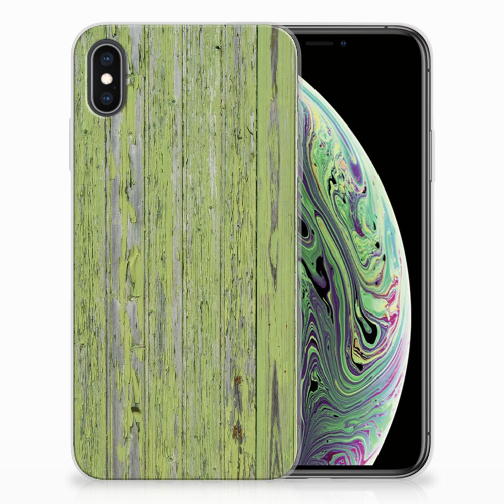 Apple iPhone Xs Max TPU Hoesje Design Green Wood