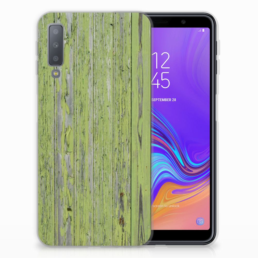 Samsung Galaxy A7 (2018) Bumper Hoesje Green Wood