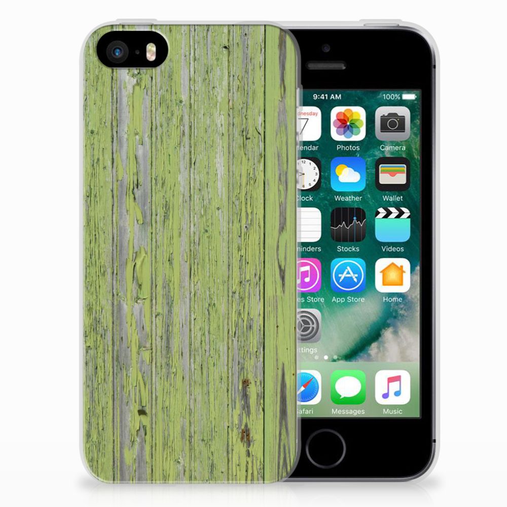 Apple iPhone SE | 5S Bumper Hoesje Green Wood