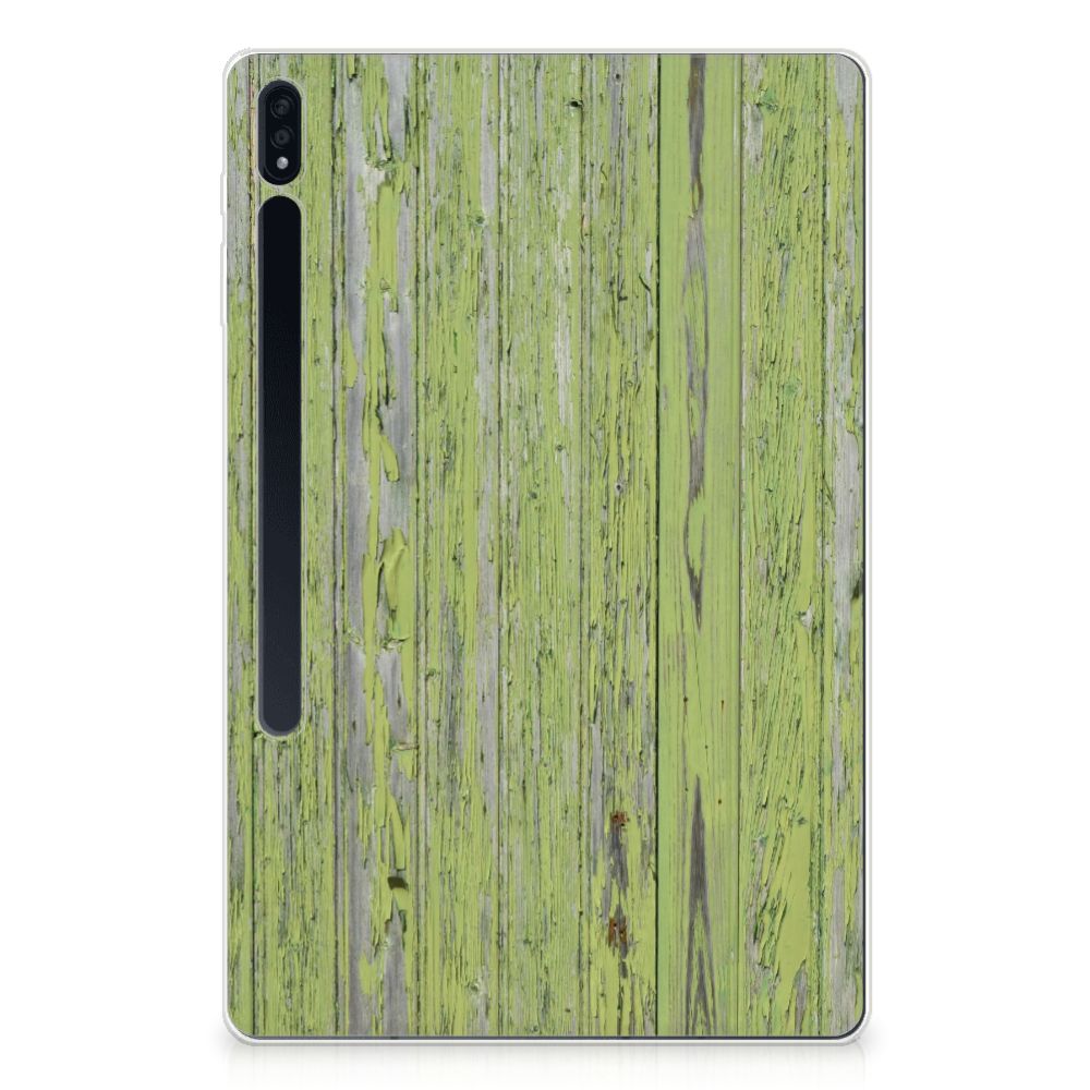 Samsung Galaxy Tab S7 Plus Silicone Tablet Hoes Green Wood