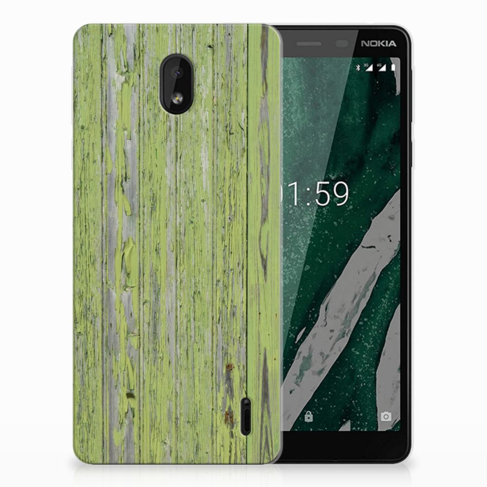 Nokia 1 Plus Bumper Hoesje Green Wood
