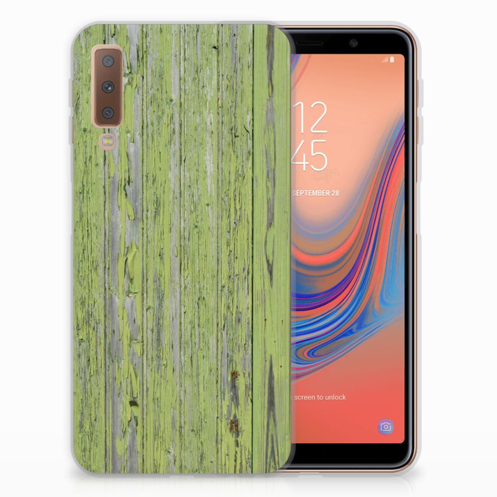 Samsung Galaxy A7 (2018) Bumper Hoesje Green Wood