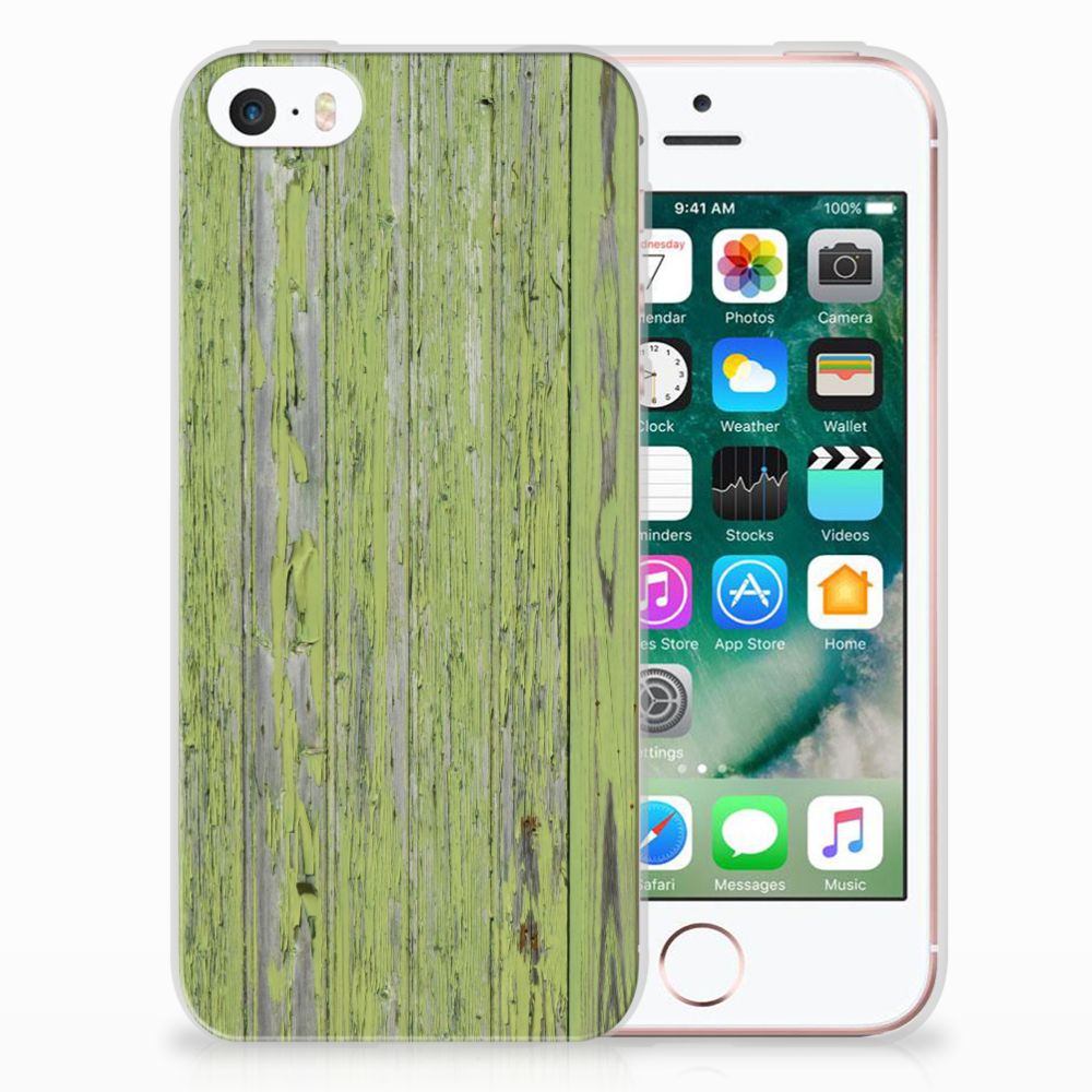 Apple iPhone SE | 5S Bumper Hoesje Green Wood