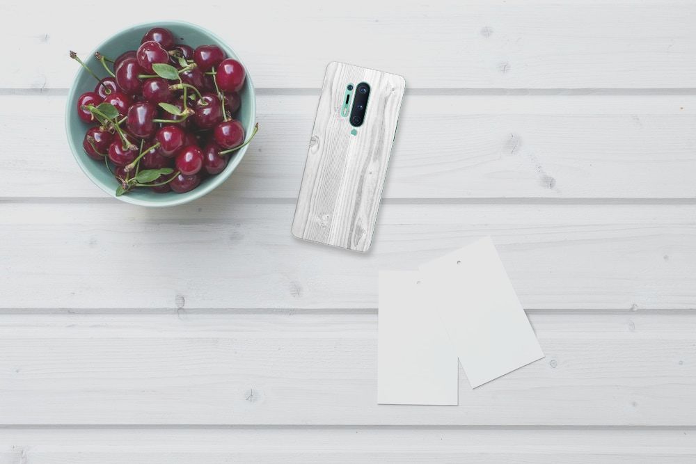 OnePlus 8 Pro Bumper Hoesje White Wood
