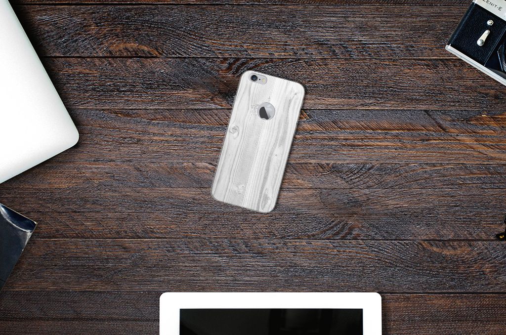 Apple iPhone 6 Plus | 6s Plus Bumper Hoesje White Wood