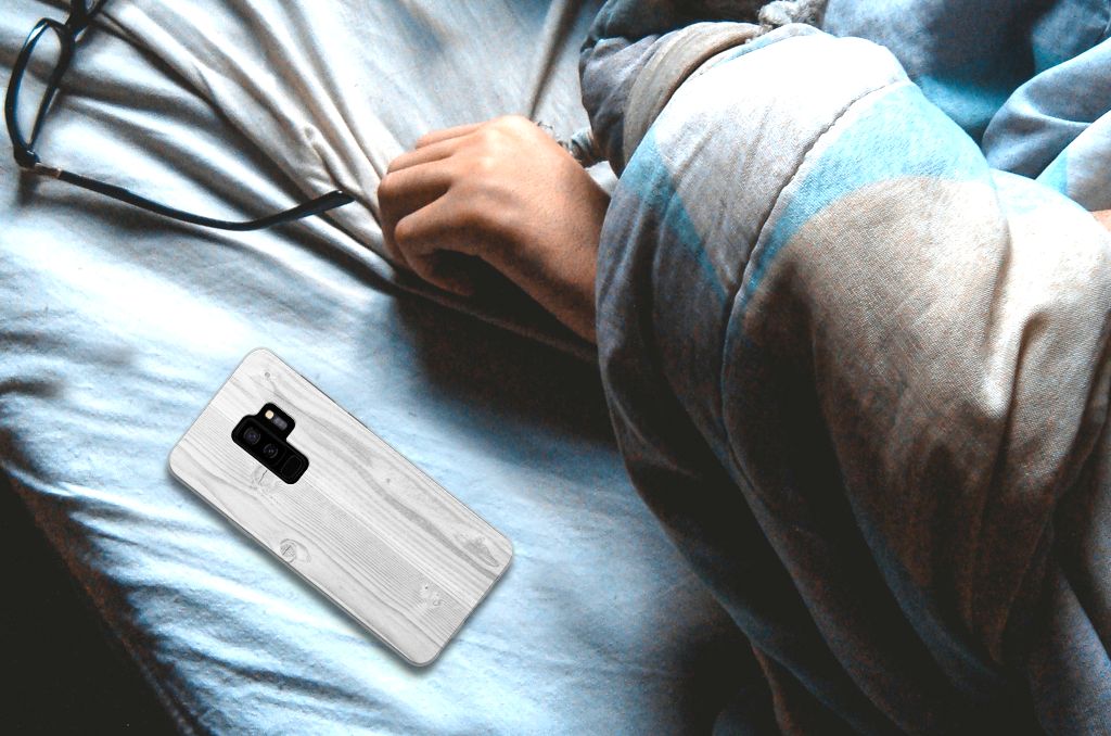 Samsung Galaxy S9 Plus Bumper Hoesje White Wood