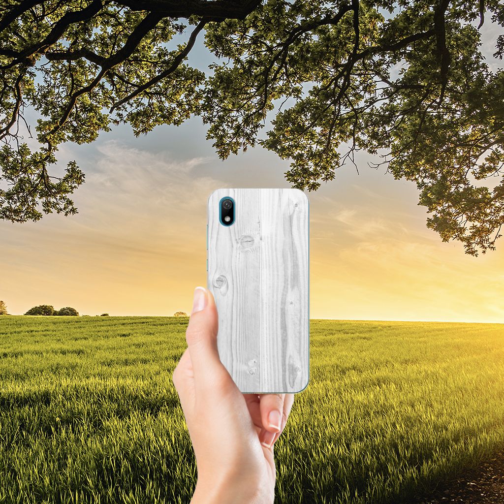 Huawei Y5 (2019) Bumper Hoesje White Wood