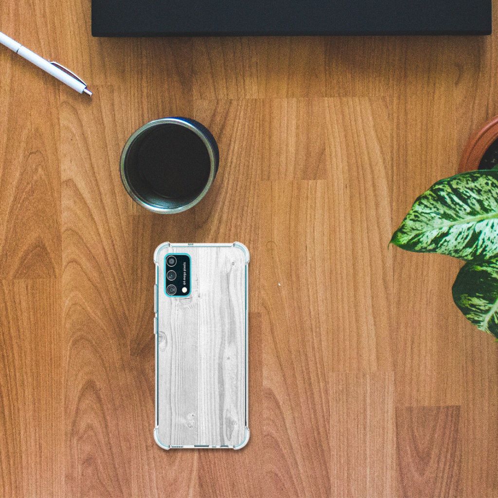 Samsung Galaxy M02s | A02s Stevig Telefoonhoesje White Wood