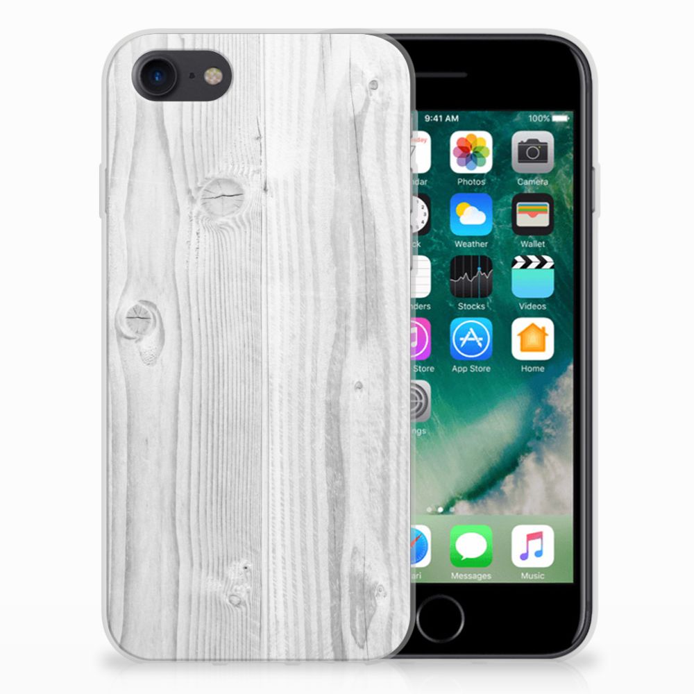 iPhone SE 2022 | SE 2020 | 8 | 7 Bumper Hoesje White Wood