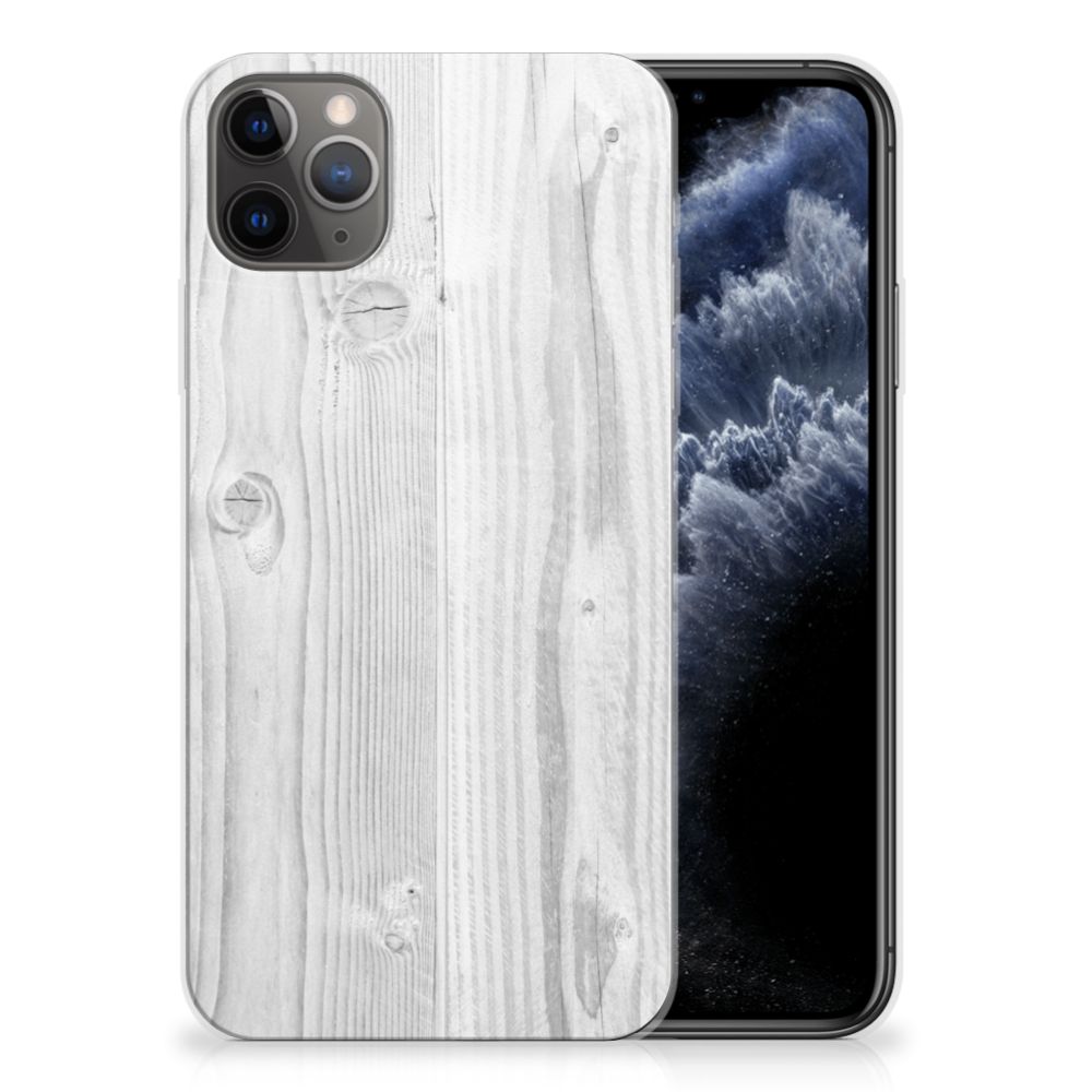 Apple iPhone 11 Pro Max Bumper Hoesje White Wood