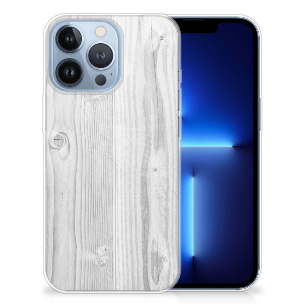 Apple iPhone 13 Pro Bumper Hoesje White Wood