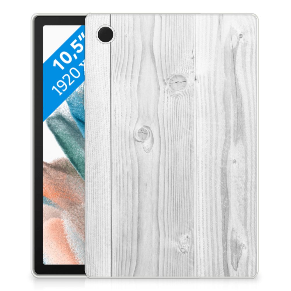 Samsung Galaxy Tab A8 2021/2022 Silicone Tablet Hoes White Wood