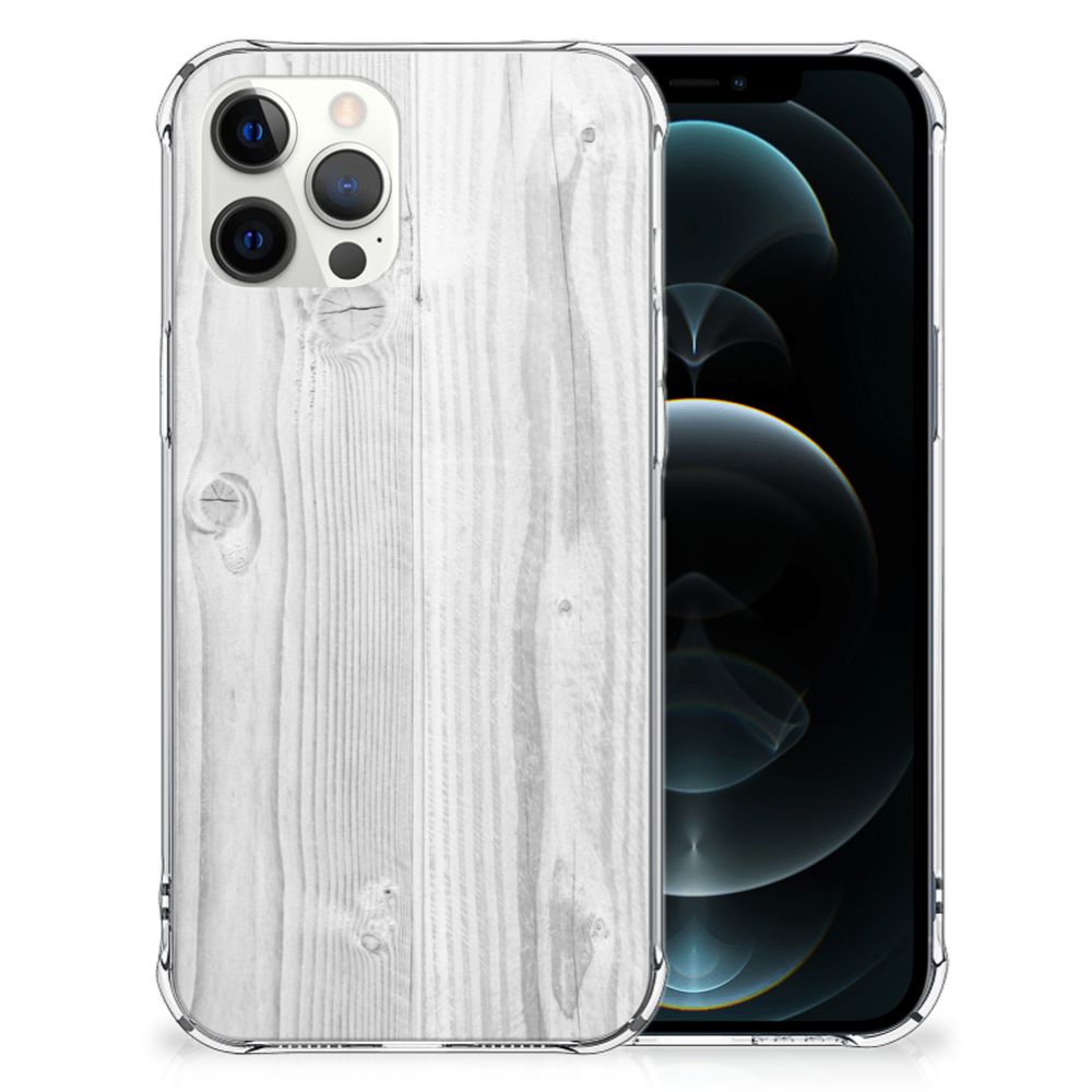 iPhone 12 Pro Max Stevig Telefoonhoesje White Wood