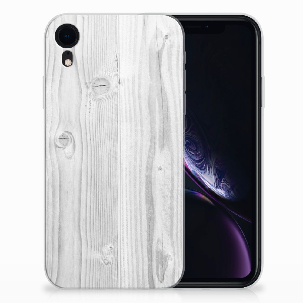 Apple iPhone Xr TPU Hoesje Design White Wood