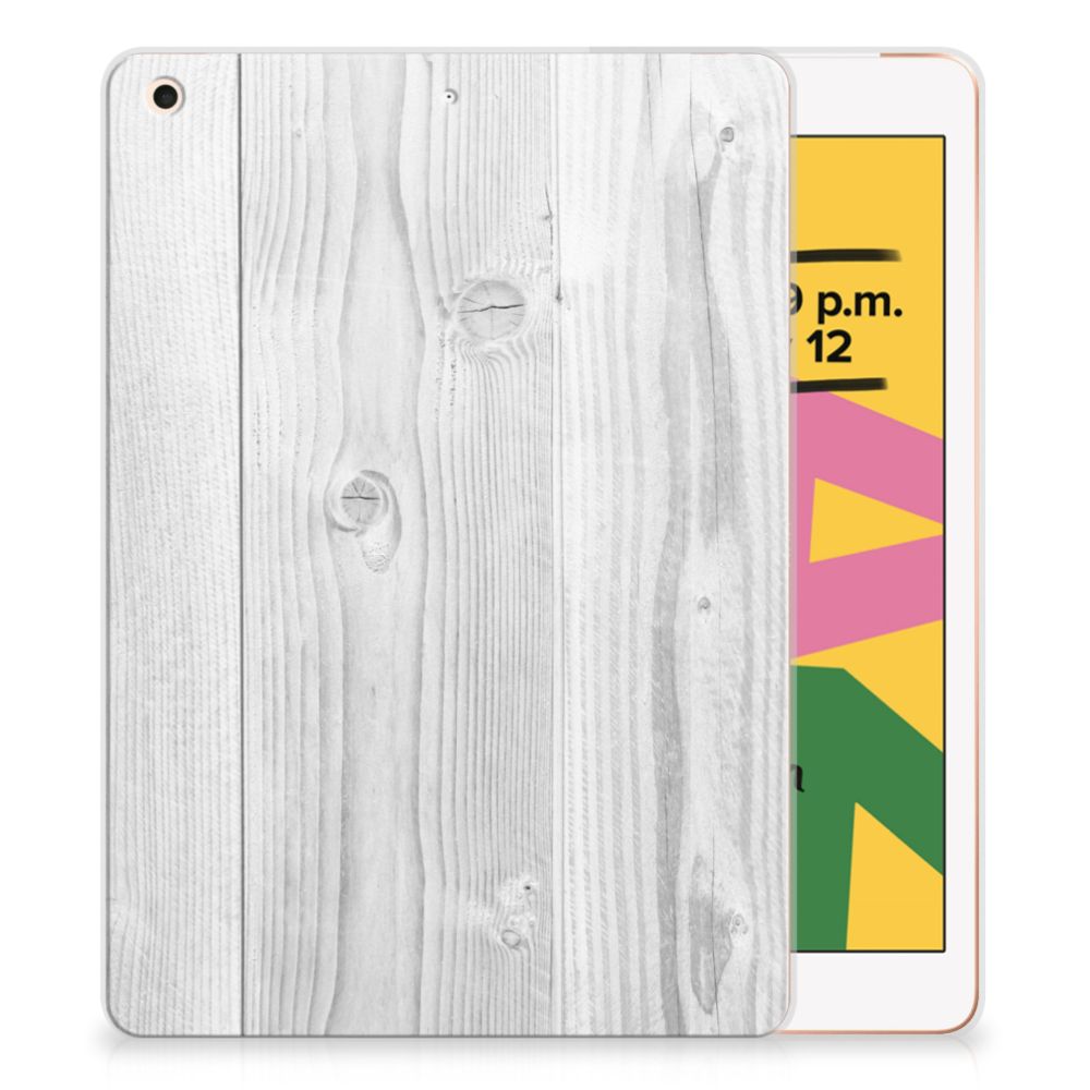 Apple iPad 10.2 | iPad 10.2 (2020) | 10.2 (2021) Silicone Tablet Hoes White Wood