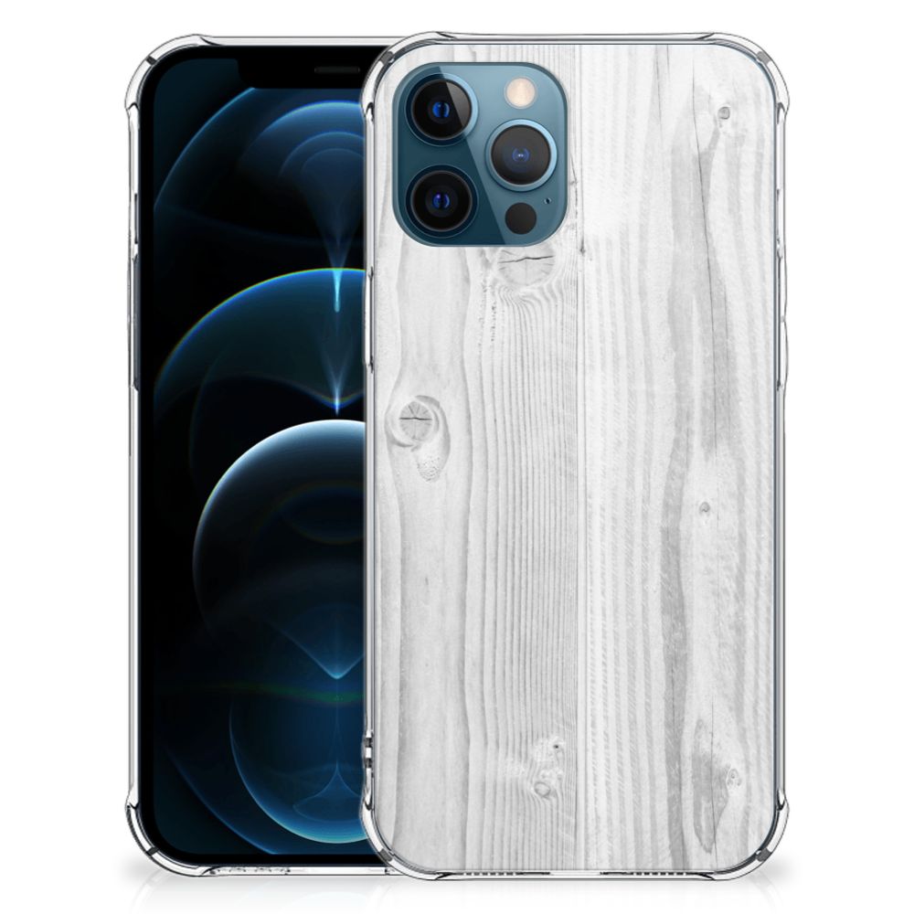 iPhone 12 | 12 Pro Stevig Telefoonhoesje White Wood
