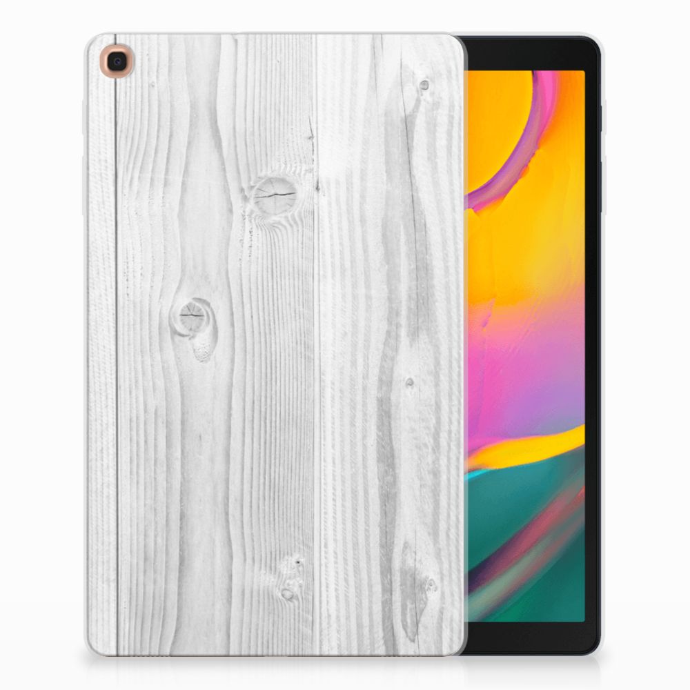Samsung Galaxy Tab A 10.1 (2019) Silicone Tablet Hoes White Wood
