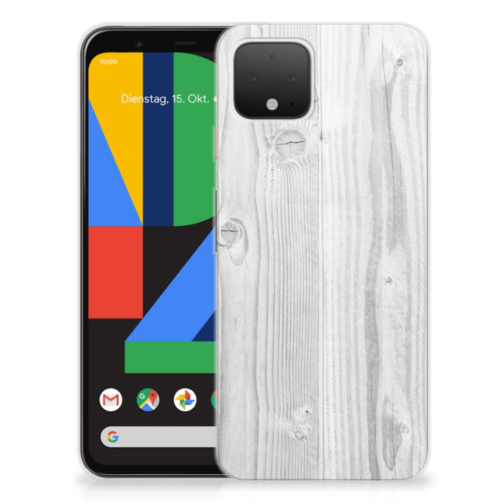Google Pixel 4 Bumper Hoesje White Wood