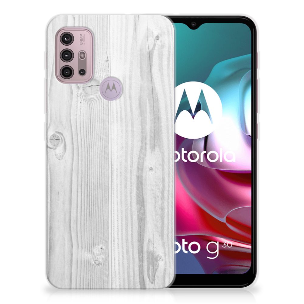 Motorola Moto G30 | G10 Bumper Hoesje White Wood