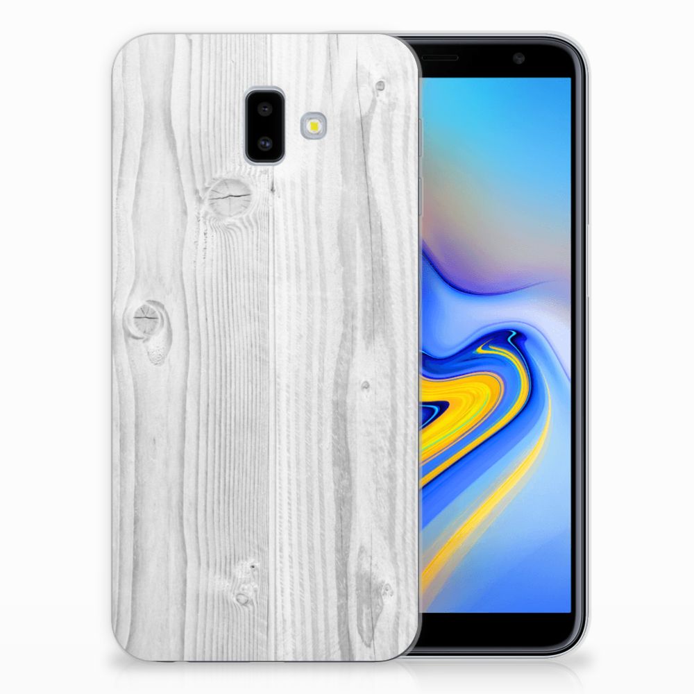 Samsung Galaxy J6 Plus (2018) Bumper Hoesje White Wood