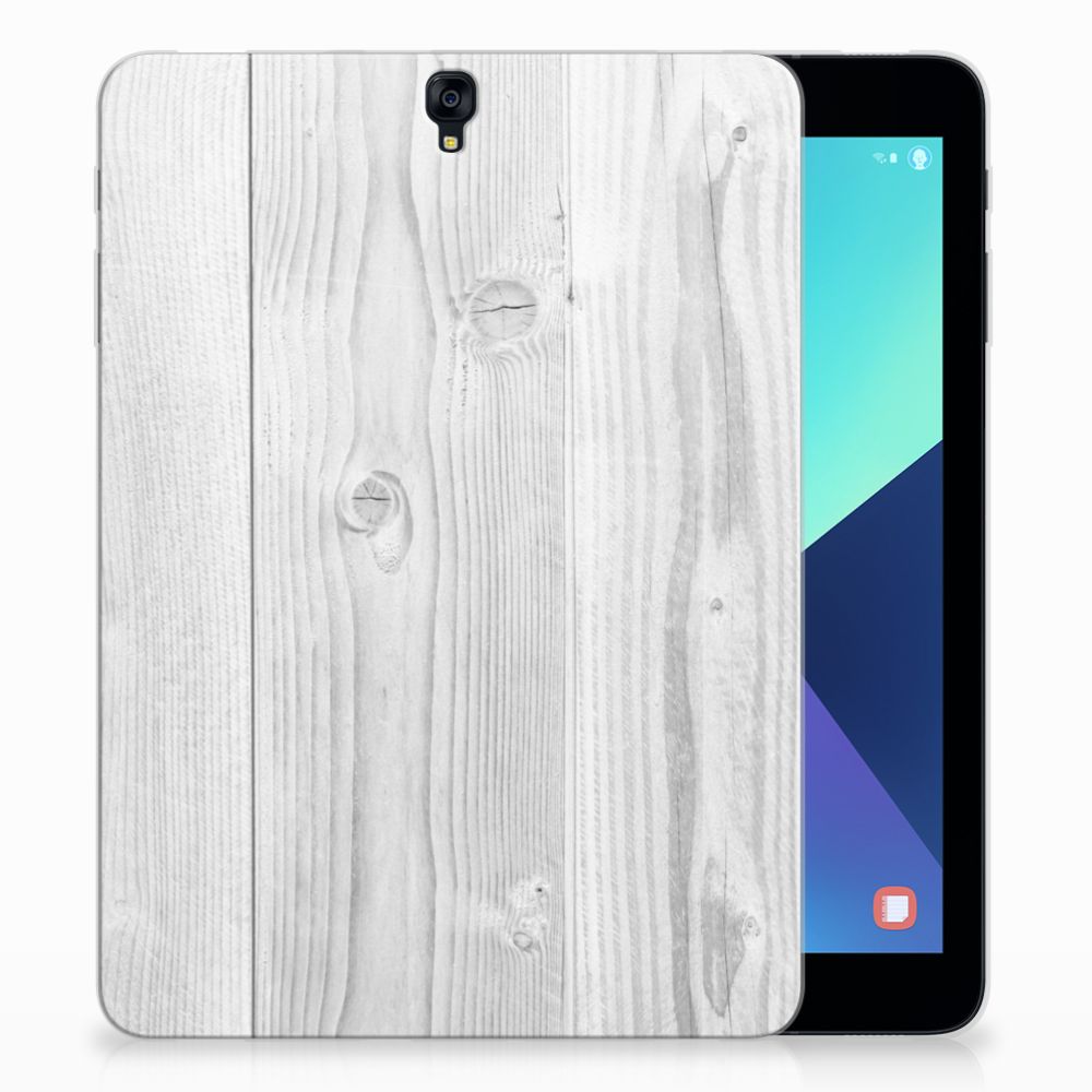 Samsung Galaxy Tab S3 9.7 Silicone Tablet Hoes White Wood